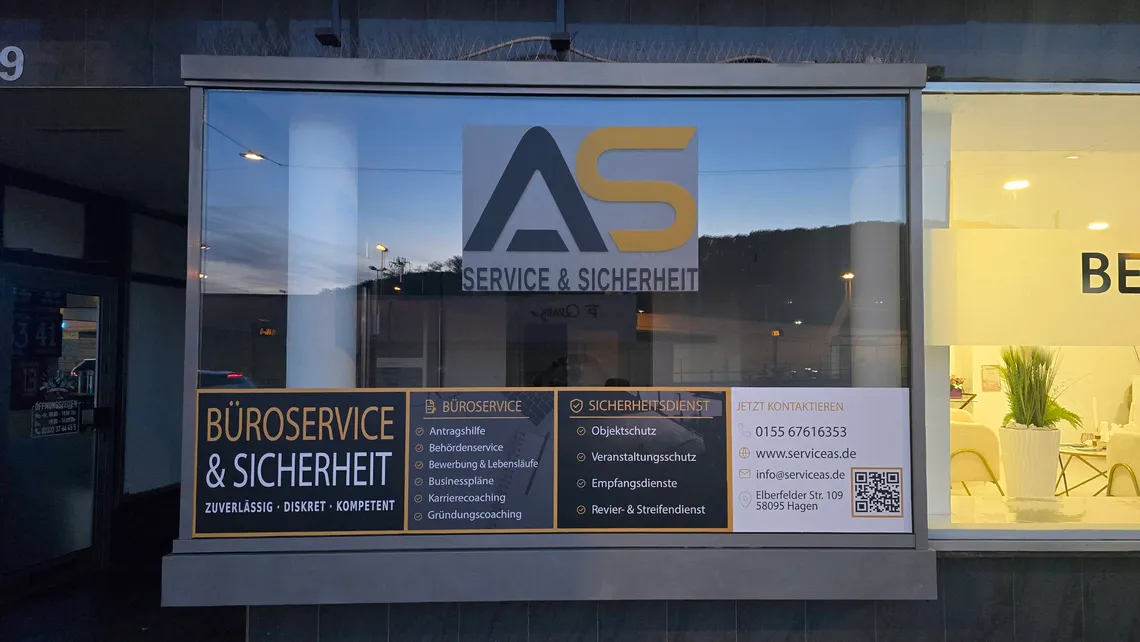 Büro von AS Service & Sicherheit, Elberfelder Str. 109 in Hagen